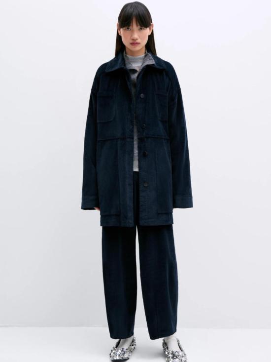  코데라 코트 코듀로이 오버셔츠 네이비 - CORDERA