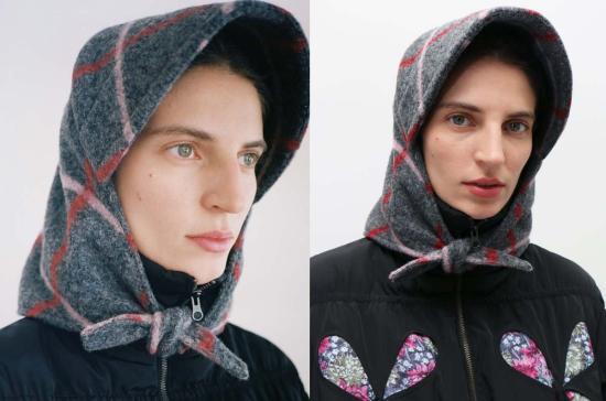  클라이드 바라클라바 보닛 헤더 그레이/핑크 플레드 - CLYDE