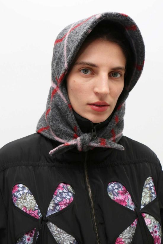  클라이드 바라클라바 보닛 헤더 그레이/핑크 플레드 - CLYDE