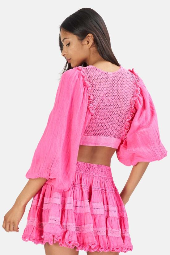  Sunday Saint-Tropez 후드 티셔츠 선데이 생트로페 카멜리아 탑 핑크 - SUNDAY SAINT-TROPEZ