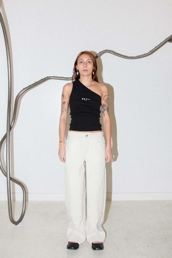  케이코 스트레이트 팬츠 Kk Co Thorned Double Knee 팬츠 에크루 - KKCO