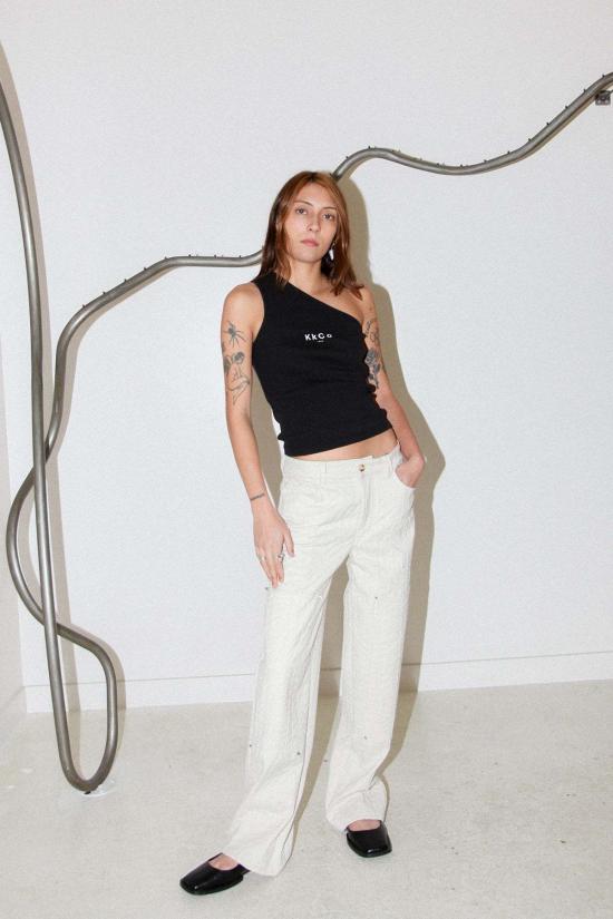  케이코 스트레이트 팬츠 Kk Co Thorned Double Knee 팬츠 에크루