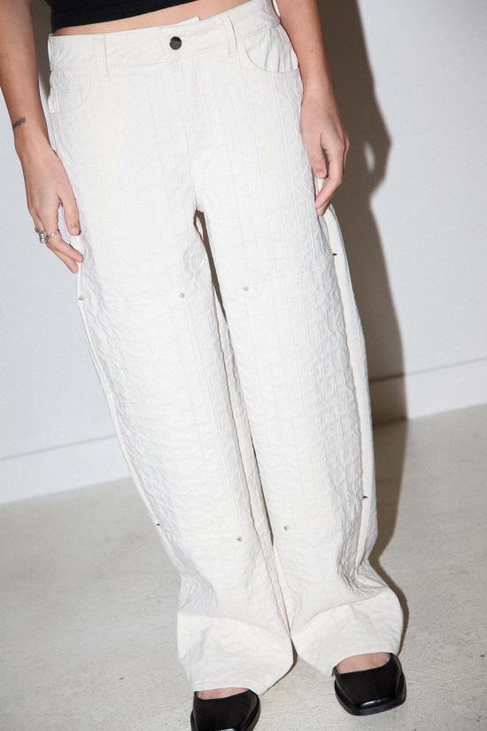  케이코 스트레이트 팬츠 Kk Co Thorned Double Knee 팬츠 에크루 - KKCO