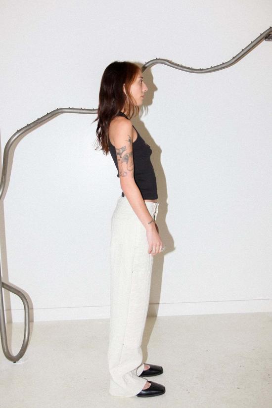  케이코 스트레이트 팬츠 Kk Co Thorned Double Knee 팬츠 에크루 - KKCO