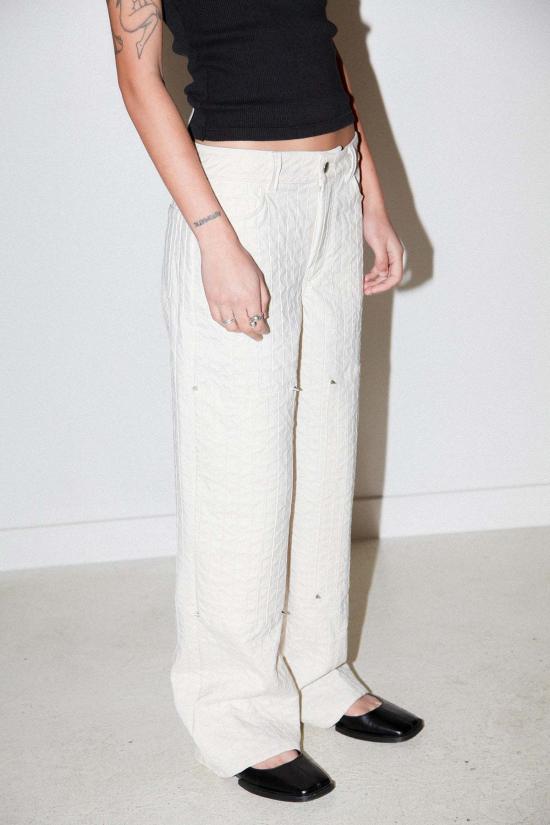  케이코 스트레이트 팬츠 Kk Co Thorned Double Knee 팬츠 에크루 - KKCO