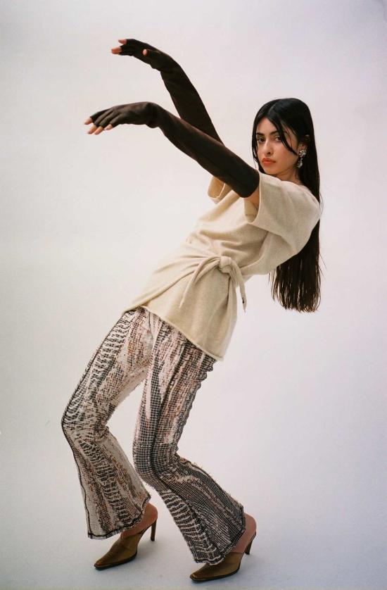  Luna Del Pinal 스트레이트 팬츠 루나 델 피날 토포그래픽 플레어 팬츠 프린트 - OTHER BRANDS