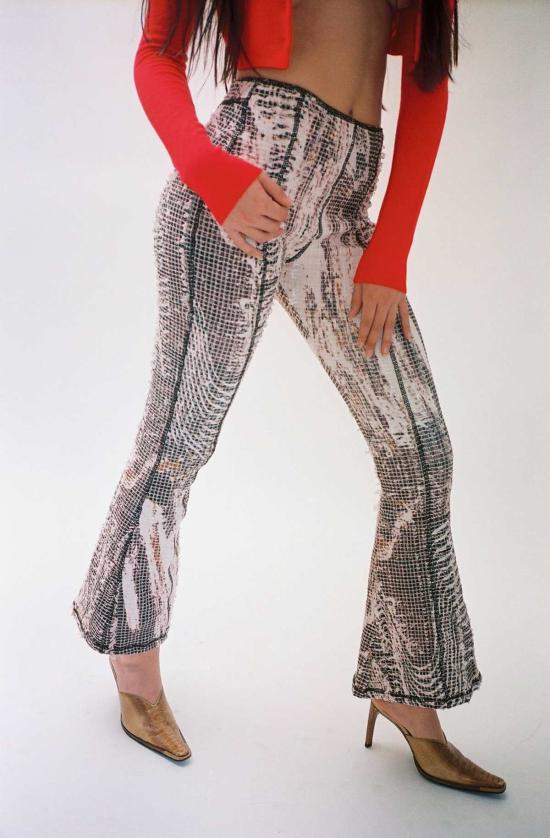  Luna Del Pinal 스트레이트 팬츠 루나 델 피날 토포그래픽 플레어 팬츠 프린트 - OTHER BRANDS