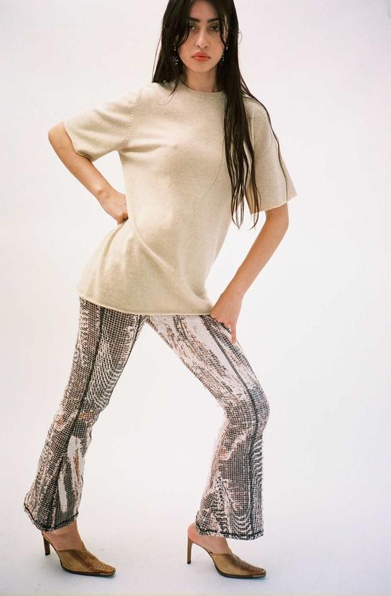  Luna Del Pinal 스트레이트 팬츠 루나 델 피날 토포그래픽 플레어 팬츠 프린트 - OTHER BRANDS