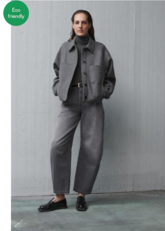  클로즈드 데님 팬츠 릿지 와이드 레그 진 블랙