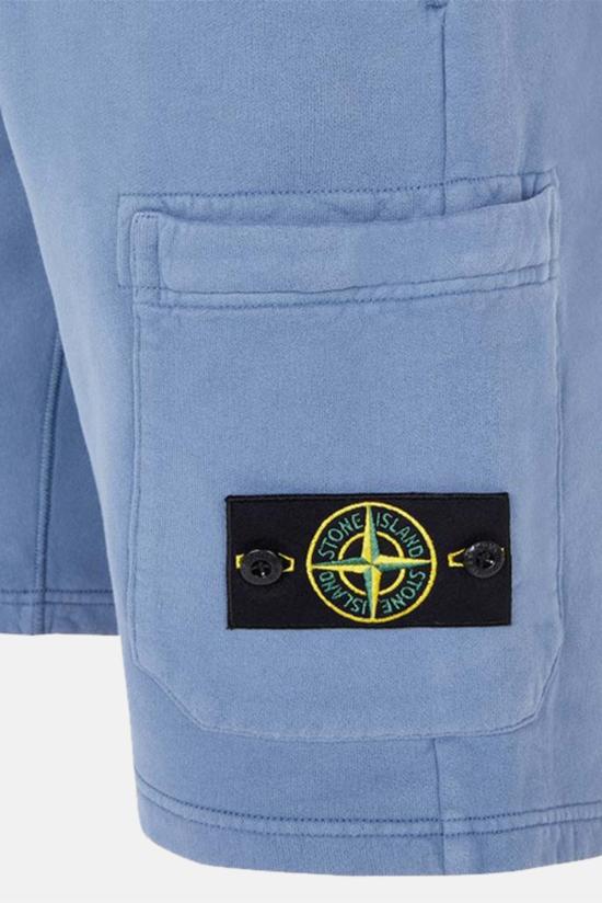  스톤 아일랜드 숏팬츠 브러시드 플리스 버뮤다 반바지 다크 블루 - STONE ISLAND