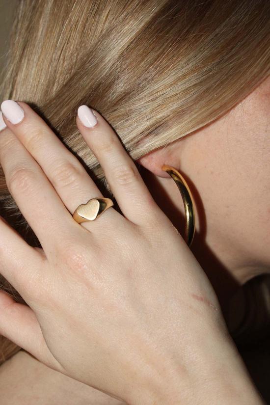  Dear Neighbor 반지 디어 네이버 하트 시그넷 링 10k 골드