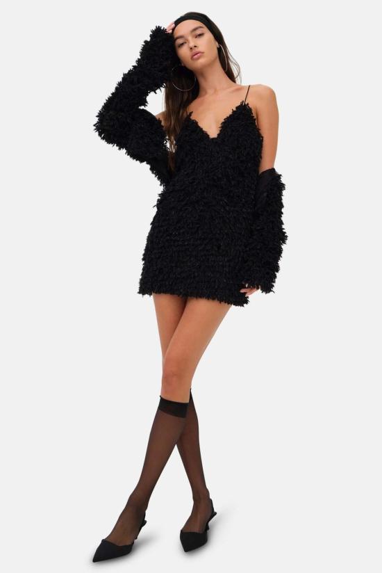  포러브앤레몬스 스웨터 For Love & Lemons June 크롭 스웨터 블랙 - FOR LOVE & LEMONS