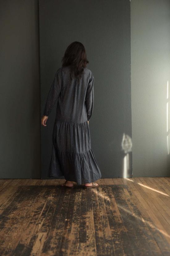  Bsbee 숏 원피스 Ladak 드레스 Ray's Embroidery Washed Black - OTHER BRANDS