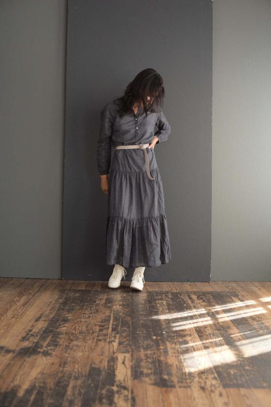  Bsbee 숏 원피스 Ladak 드레스 Ray's Embroidery Washed Black - OTHER BRANDS