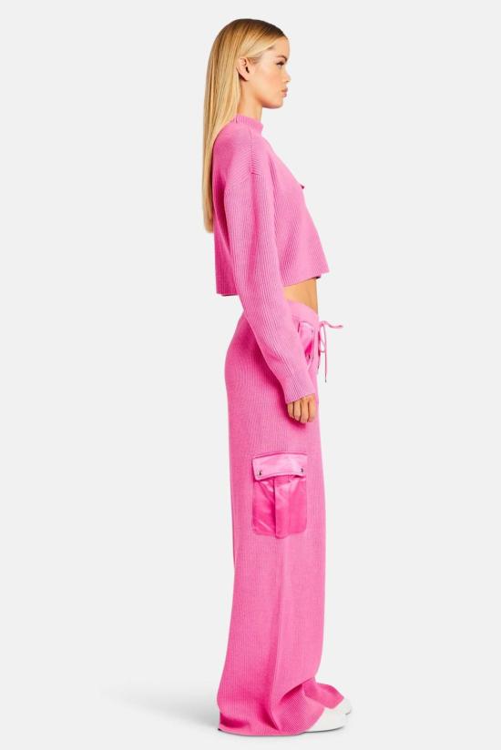  세로야 스트레이트 팬츠 Ser.O.Ya 다프 니트 카고 팬츠 말리부 핑크 - SER.O.YA