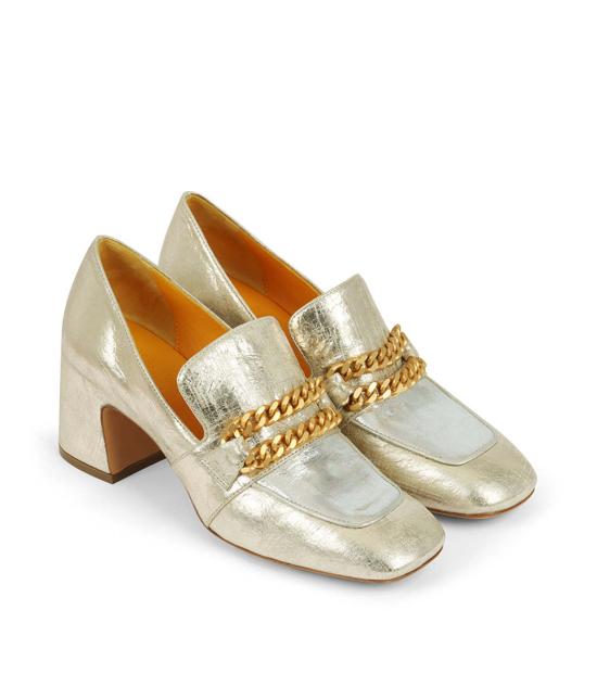  매디슨 메종 힐/펌프스 레더 미드힐  골드/실버 - MADISON MAISON