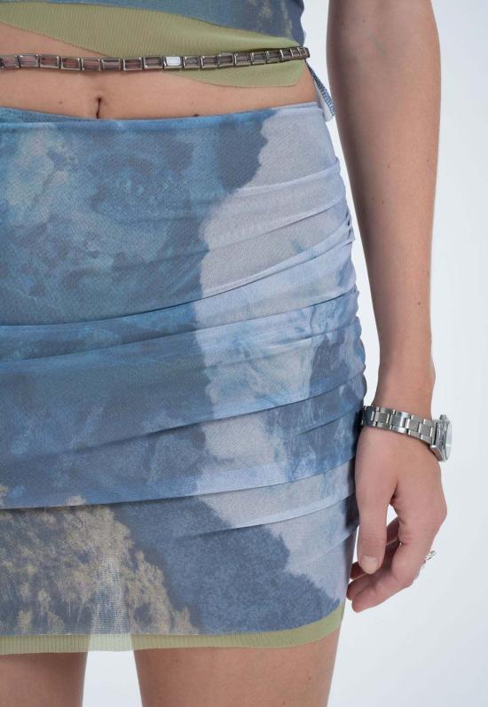  아서 숏 스커트 더블 메시 미니 스커트 리버 - ARTHUR