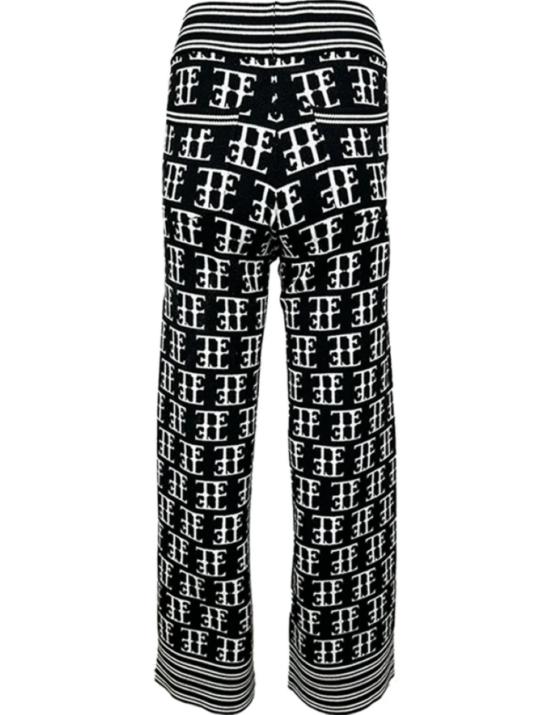  Team Event 스트레이트 팬츠 팀 이벤트 자카드 니트 팬츠 블랙/스노우 - OTHER BRANDS