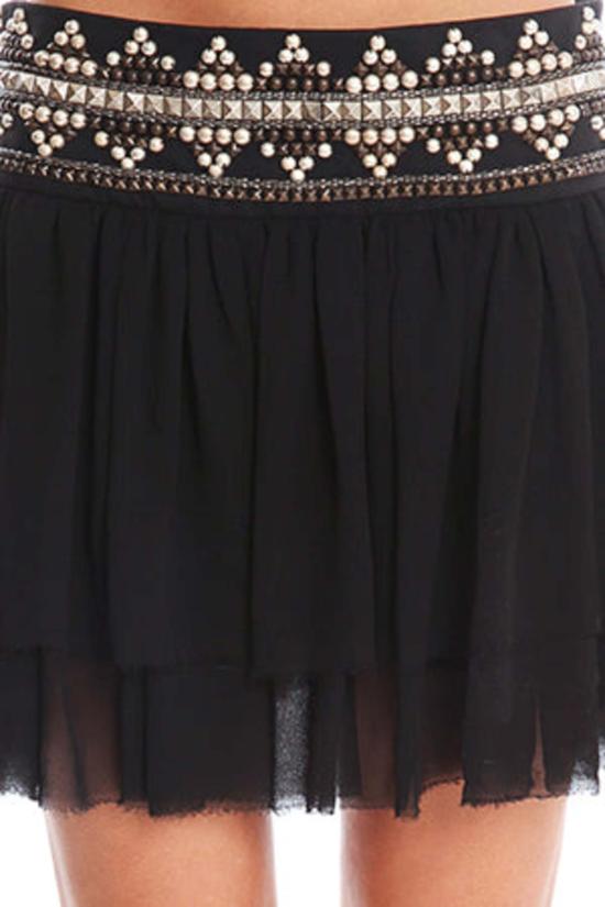  발망 숏 스커트 피에르  스커트 블랙 - BALMAIN