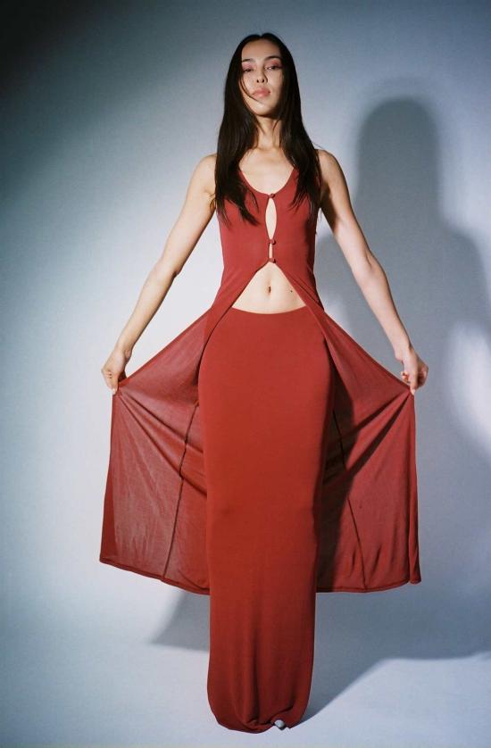  패리스 조지아 튜닉 파리 조지아 오버 싱글렛 크림슨 - PARIS GEORGIA