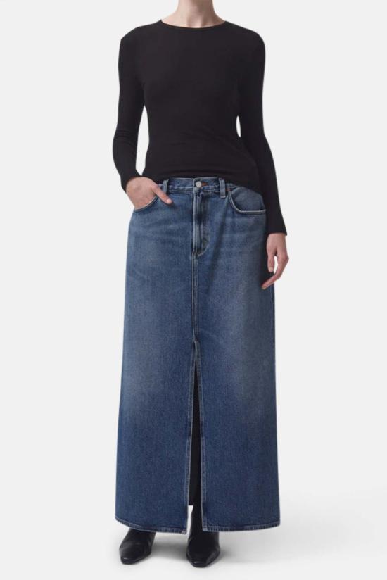  에이골디 데님 원피스 아골드 레이프 스커트 스윙