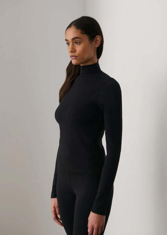  Skin Worldwide 긴팔 티셔츠 스킨 월드와이드 베이스 롱슬리브 모크넥 블랙