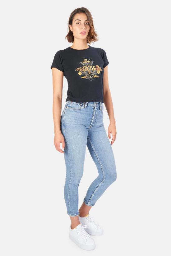  블루&크림 반팔 티셔츠 로어링 20s 티셔츠 블랙 - BLUE&CREAM