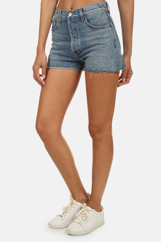  리던 데님 숏팬츠 리/던 하이 라이즈 숏 페이디드 인디고 - RE/DONE