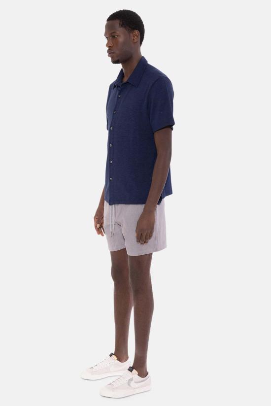  Blue&Cream 반팔 셔츠 블루&크림 반팔 버튼다운 슬럽 저지 네이비 - BLUE&CREAM