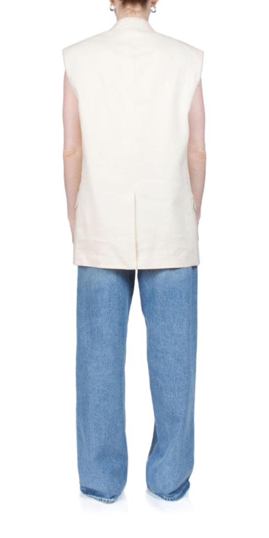  헬무트랭 수트 자켓 헬무트 랭 슬리브리스 카 블레이저 서머 샌드 - HELMUT LANG