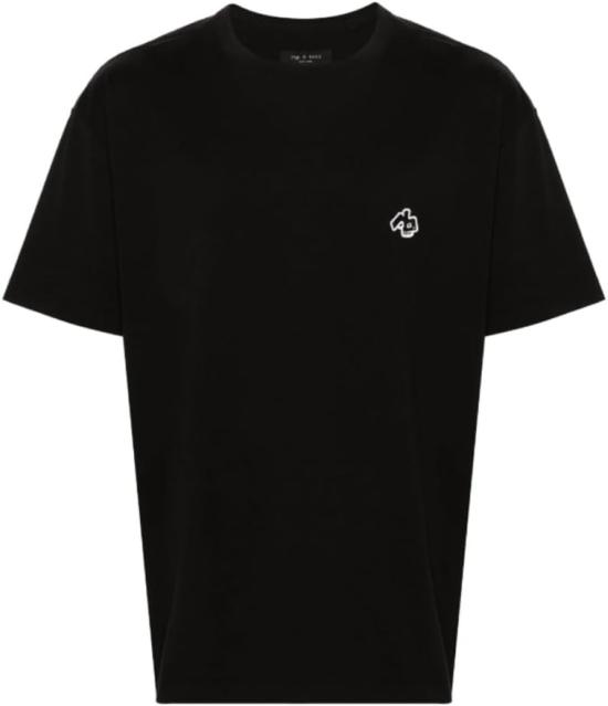 랙앤본 반팔 티셔츠 Rag & Bone 남성용 Rb Monster 티셔츠 블랙 - RAG & BONE