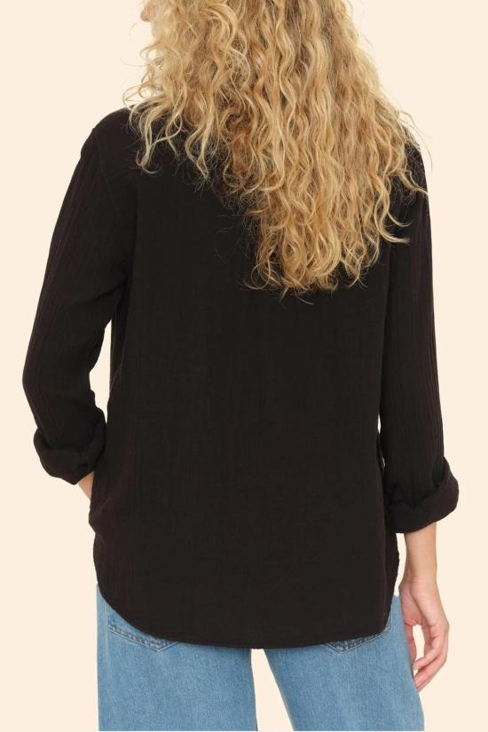  시레나 셔츠 스카우트 거즈 셔츠 블랙 - XIRENA