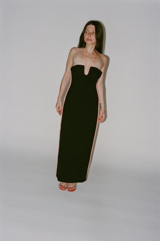  패리스 조지아 롱 원피스 파리 조지아 나시아 드레스 블랙/코럴