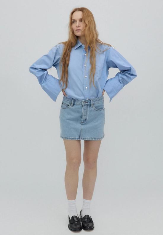  스틸히어 데님 스커트 스틸 히어 뉴욕 홀리 스커트 빈티지 블루 - STILL HERE