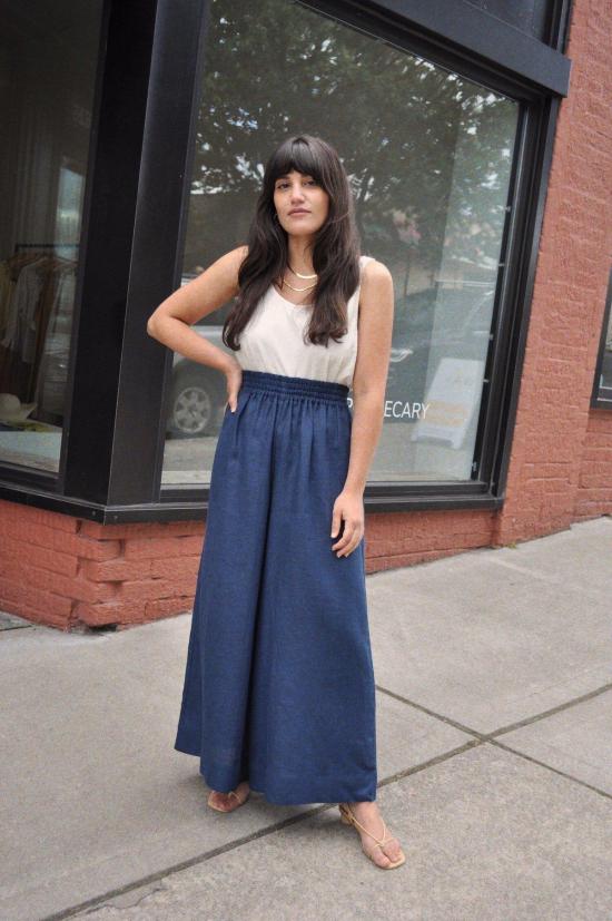  코코볼로 스트레이트 팬츠 알바 팬츠 네이비 - COCOBOLO