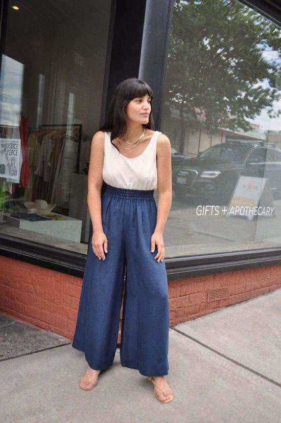  코코볼로 스트레이트 팬츠 알바 팬츠 네이비