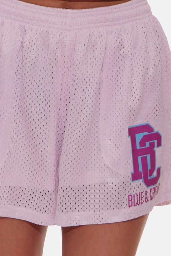  블루&크림 숏팬츠 여성용 메시 반바지 소프트 핑크 - BLUE&CREAM