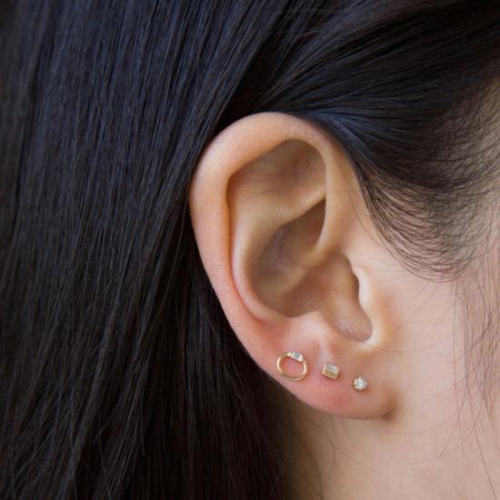  제니 권 디자인스 이어링 제니 권 디자인 바게트 티니 도어노커  골드