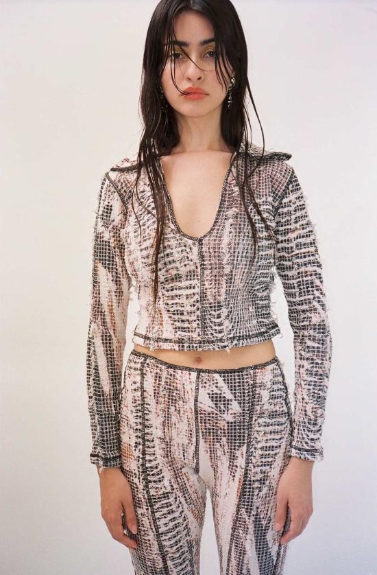  Luna Del Pinal 긴팔 티셔츠 루나 델 피날 토포그래픽 롱슬리브 폴로 프린트 - OTHER BRANDS