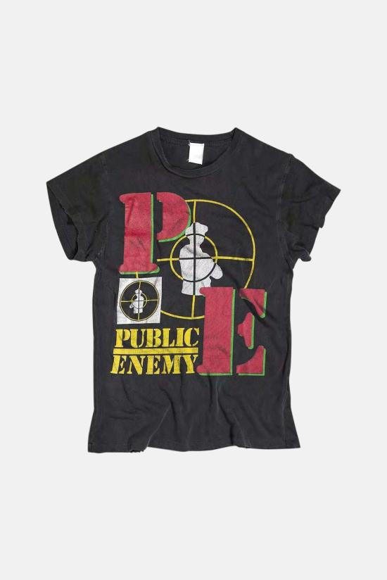  메이드원 반팔 티셔츠 Made Worn Public Enemy Tee 석탄 안료