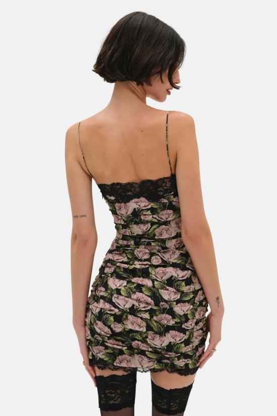  포러브앤레몬스 점프수트 For Love & Lemons Fallen Rose 미니 드레스 블랙/플로럴 - FOR LOVE & LEMONS