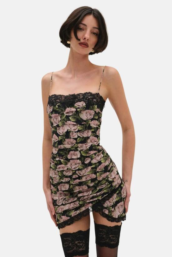  포러브앤레몬스 점프수트 For Love & Lemons Fallen Rose 미니 드레스 블랙/플로럴