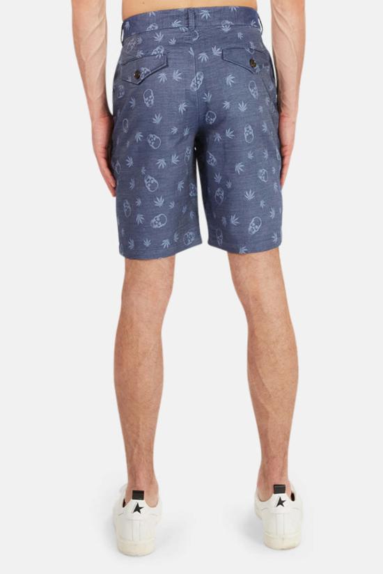  루시앙 팔라피네 숏팬츠 Lucien Pellat Finet 더블 자카드 버뮤다 쇼츠 네이비 모노그램 - LUCIEN PELLAT-FINET