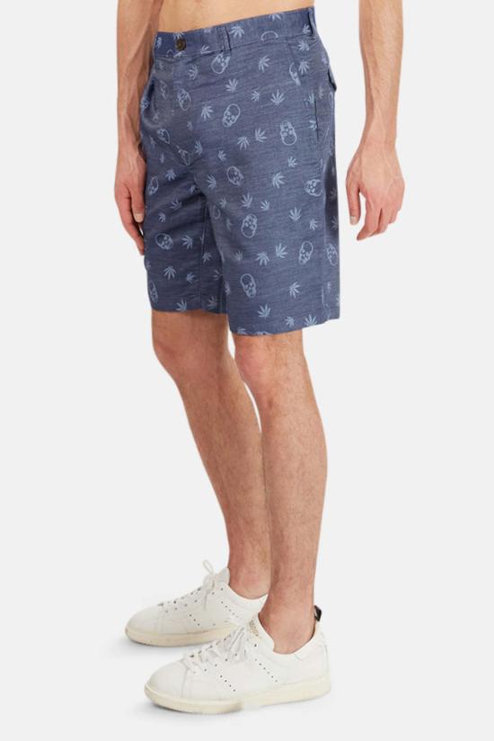  루시앙 팔라피네 숏팬츠 Lucien Pellat Finet 더블 자카드 버뮤다 쇼츠 네이비 모노그램 - LUCIEN PELLAT-FINET