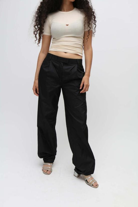  프리스카베라 스트레이트 팬츠 테크 코쿤 팬츠 블랙 - PRISCAVERA