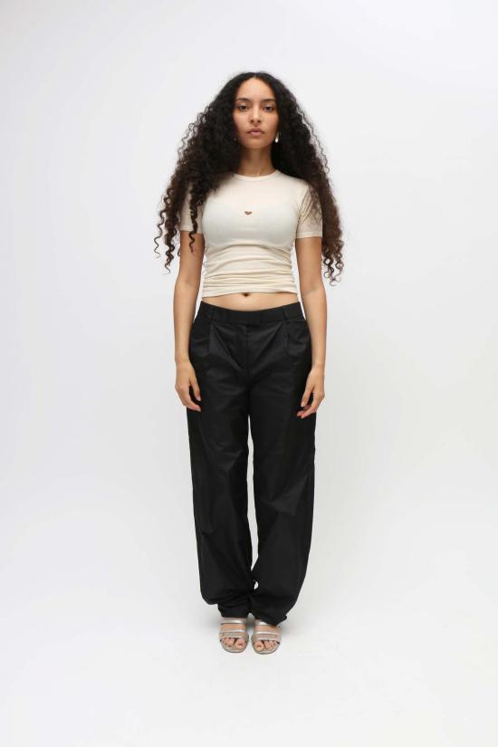  프리스카베라 스트레이트 팬츠 테크 코쿤 팬츠 블랙 - PRISCAVERA