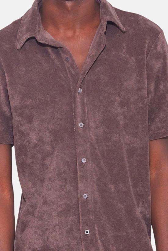  Blue&Cream 반팔 셔츠 블루&크림 남성용 테리 버튼다운 상의 브라운 - BLUE&CREAM