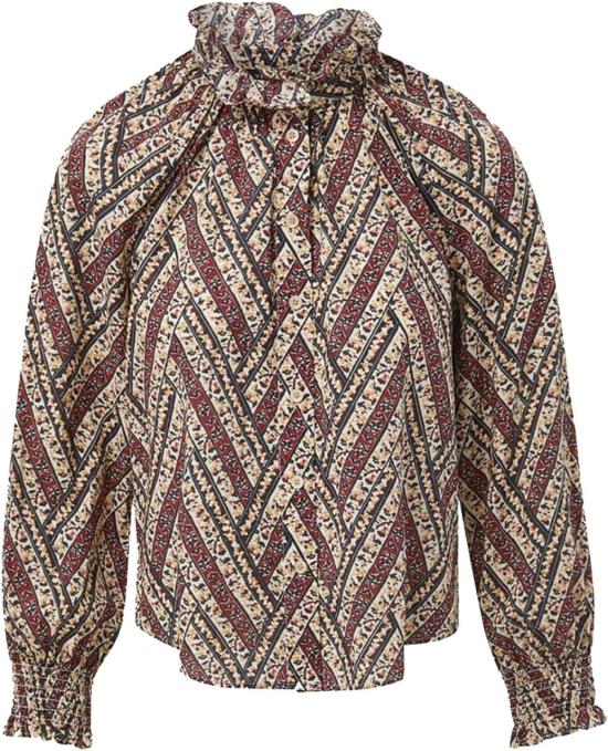  베로니카비어드 블라우스 베로니카 비어드 칼리스토 프린트 러플 칼라 버튼 프런트 셔츠 멀티