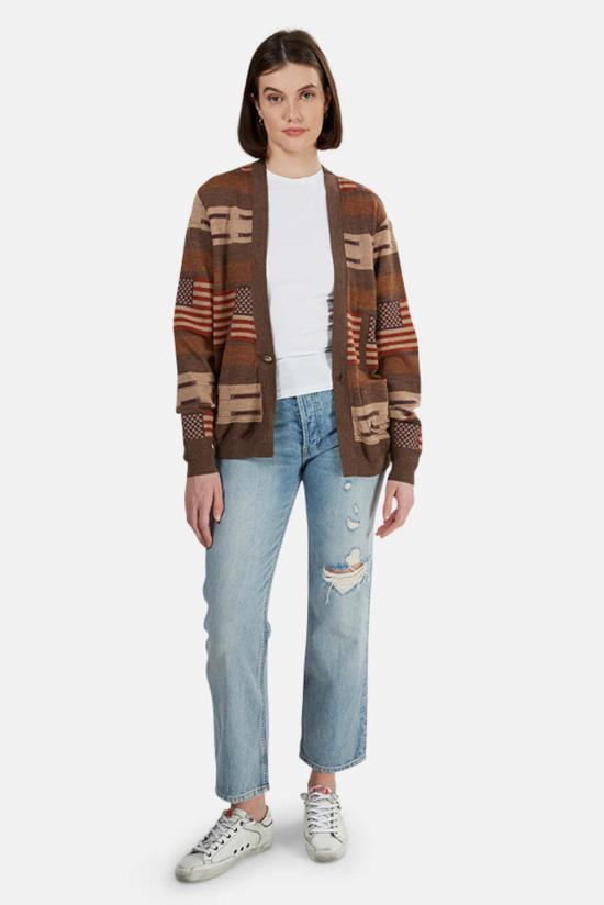  Remi Relief 가디건 레미 릴리프 울 네이티브 보더 카디건 브라운 - OTHER BRANDS