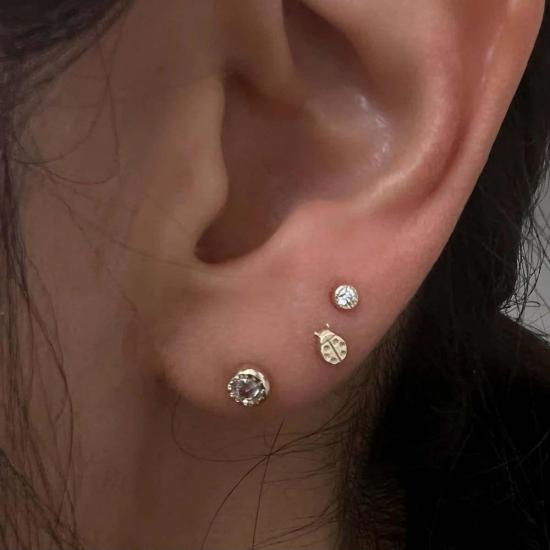  제니 권 디자인스 이어링 제니 권 디자인 골드 쁘띠 스터드 14K 옐로우/14K 로즈/14K 화이트 - JENNIE KWON DESIGNS